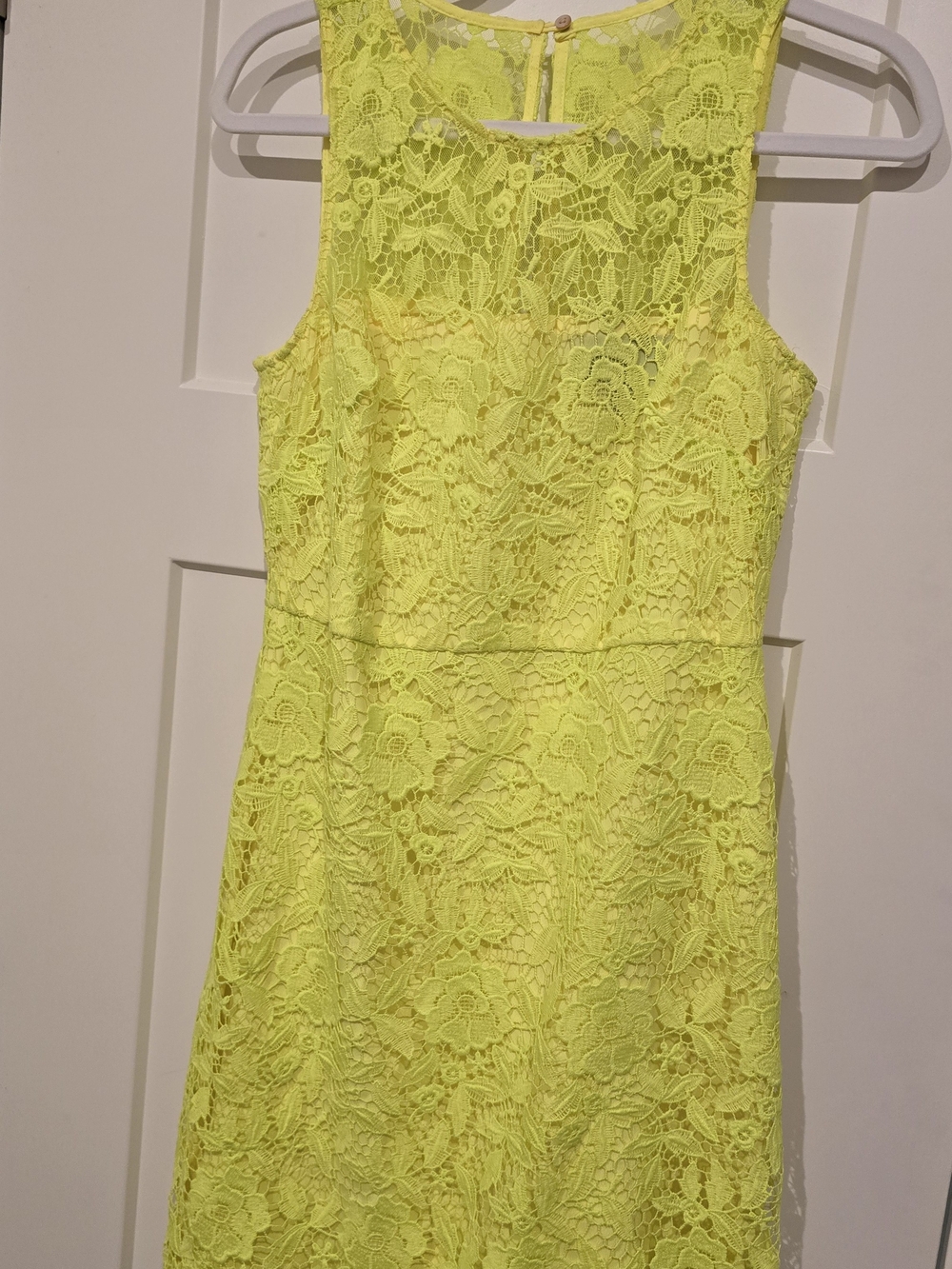 J. Crew Neon Yellow Lace Mini Dress